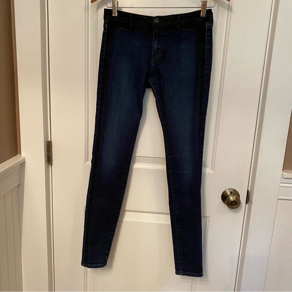 ADRIANO GOLDSCHMIED AG JEANS BLUE BLACK DENIM CONTOUR TUXEDO SKINNY JACKSON 27